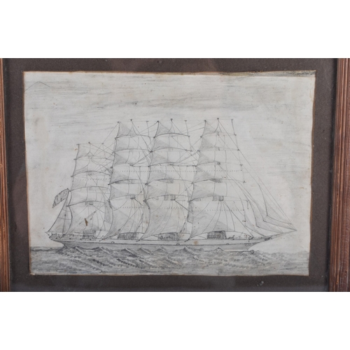 291 - English School (Early 20th Century) Pencil sketch, Tea clipper. 34 cm x 28 cm.