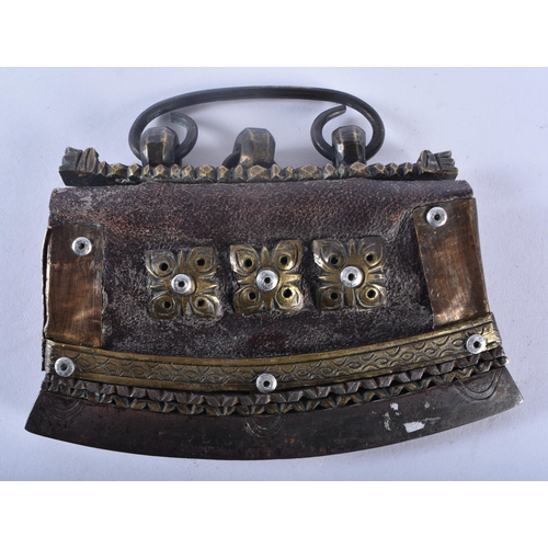 353 - TWO 18TH/19TH CENTURY TIBETAN BRONZE AND IRON TINDER POUCHES Mechag or Chuckmuck. Largest 12 cm x 10... 