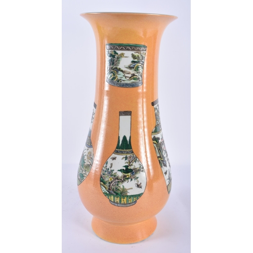 363 - A LARGE EARLY 20TH CENTURY CHINESE IMPERIAL YELLOW FAMILLE VERTE VASE Late Qing/Republic, bearing Yo... 