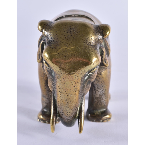 374 - A RARE LARGE 19TH CENTURY EUROPEAN BRONZE ELEPHANT FORM VESTA CASE modelled in a roaming stance. 9.5... 