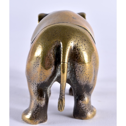 374 - A RARE LARGE 19TH CENTURY EUROPEAN BRONZE ELEPHANT FORM VESTA CASE modelled in a roaming stance. 9.5... 