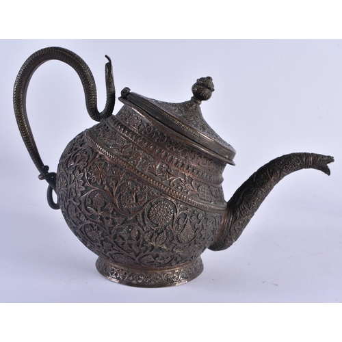 392 - AN UNUSUAL 19TH CENTURY INDIAN KASHMIRI KANG STYLE TEAPOT Srinagar, Kashmir, with rare tilting form ... 