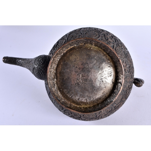 392 - AN UNUSUAL 19TH CENTURY INDIAN KASHMIRI KANG STYLE TEAPOT Srinagar, Kashmir, with rare tilting form ... 