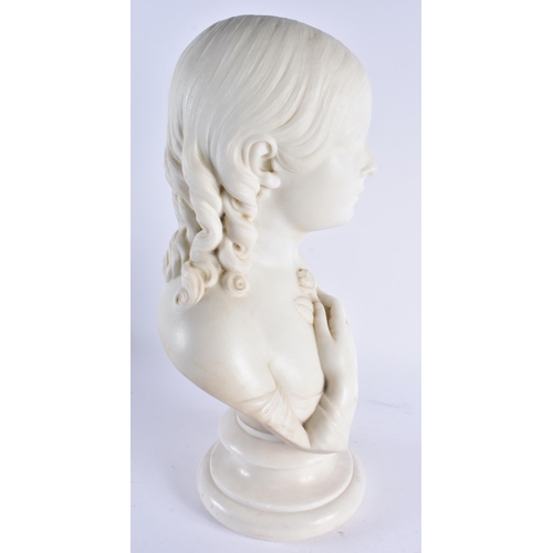 401 - Edward Richardson (19th Century) English Marble Sculpture, Bust of a girl, signed & dated 1851. 45cm... 