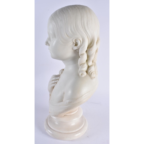 401 - Edward Richardson (19th Century) English Marble Sculpture, Bust of a girl, signed & dated 1851. 45cm... 