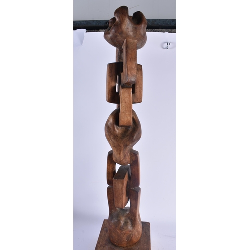 403 - English School (C1950) Wood Sculpture, Mid Century, Abstract chain link. 67 cm high.