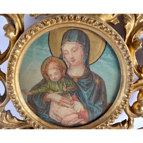 430 - Italian School (18th Century) Watercolour, Madonna and Child. 40 cm x 32 cm.