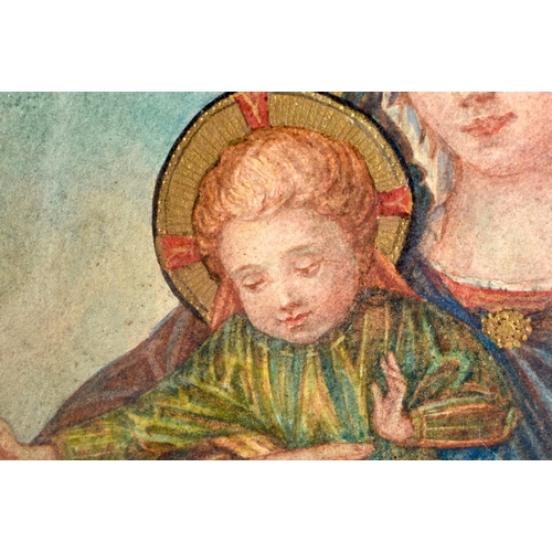 430 - Italian School (18th Century) Watercolour, Madonna and Child. 40 cm x 32 cm.