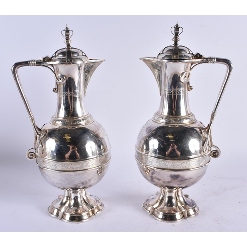 450 - A RARE LARGE 19TH CENTURY ELKINGTON & CO GOTHIC REVIVAL SILVER PLATED CHURCH SET St Pauls Presbyteri... 