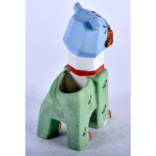 456 - A CONTINENTAL BISQUE PORCELAIN CUBIST CAT After Louis Wain. 12.75 cm high.