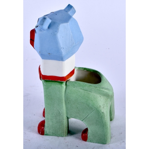 456 - A CONTINENTAL BISQUE PORCELAIN CUBIST CAT After Louis Wain. 12.75 cm high.