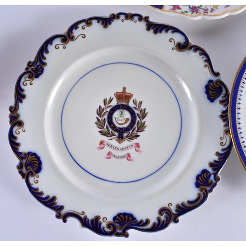 47 - THREE EARLY 19TH CENTURY CHAMBERLAINS WORCESTER PLATES together with two other Chamberlains plates. ... 