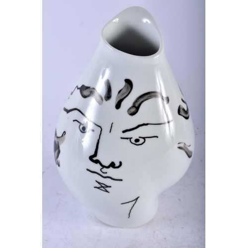 529 - A LOVELY ROSENTHAL CLASSIC ROSE JEAN COCTEAU VASE painted with abstract portraits. 21 cm high. Note:... 