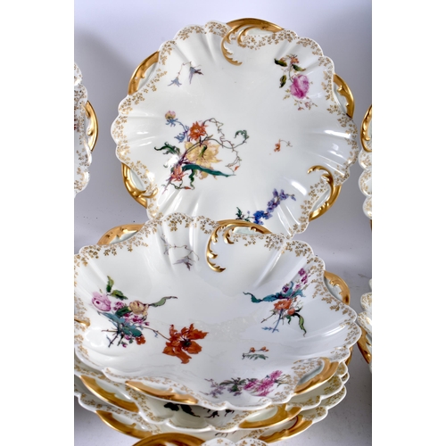 532 - A COLLECTION OF HAVILAND & CIE LIMOGES PORCELAIN PLATES AND DISHES decorated with foliage. Largest 2... 