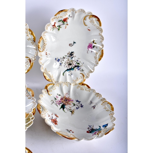 532 - A COLLECTION OF HAVILAND & CIE LIMOGES PORCELAIN PLATES AND DISHES decorated with foliage. Largest 2... 