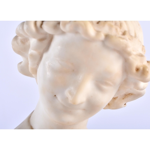 549 - AN ANTIQUE GRAND TOUR CERAMIC BUST. 15 cm x 15 cm.