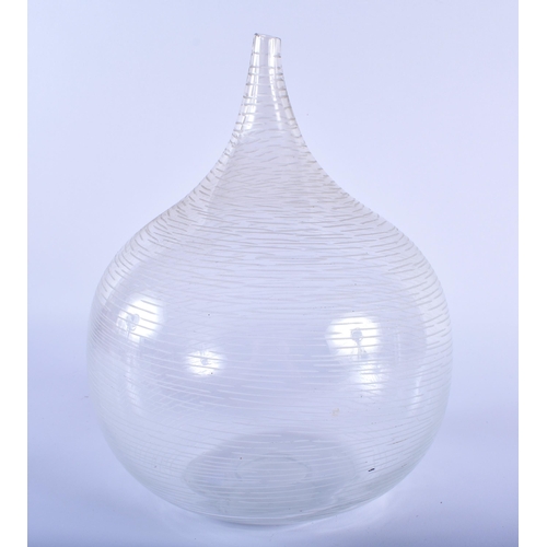 573 - A STYLISH WHEEL CUT EUROPEAN GLASS VASE. 28 cm x 18 cm.