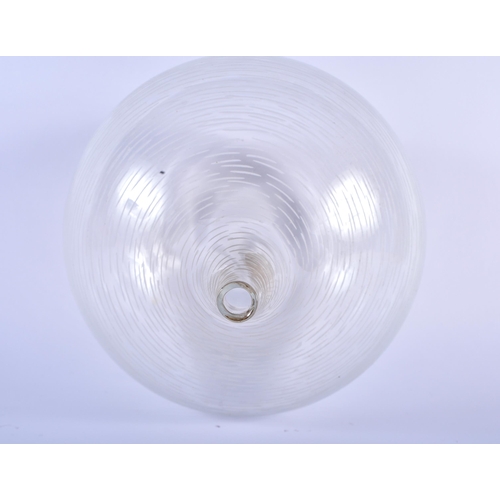 573 - A STYLISH WHEEL CUT EUROPEAN GLASS VASE. 28 cm x 18 cm.