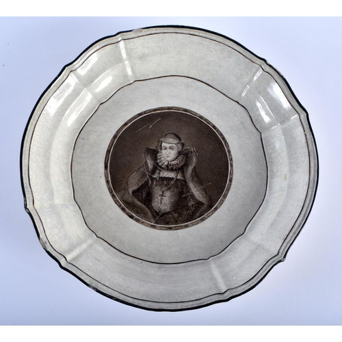 574 - A LARGE PAIR OF 18TH CENTURY CONTINENTAL PORTRAIT PLATES possibly French. 27 cm wide.