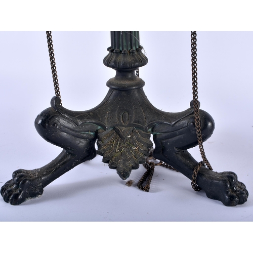 597 - A LARGE PAIR OF EARLY 19TH CENTURY FRENCH BRONZE CANDLESTICKS After the Antiquity. 62 cm high.