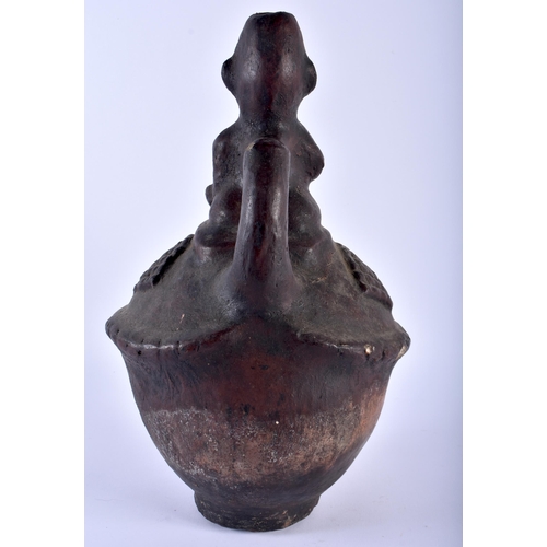 598 - A LARGE SOUTH AMERICAN TRIBAL POTTERY FIGURAL VESSEL. 38 cm x 18 cm.