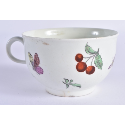 62 - A FINE 18TH CENTURY WORCESTER TEACUP AND SAUCER Attributed to James Giles, painted with floral spray... 