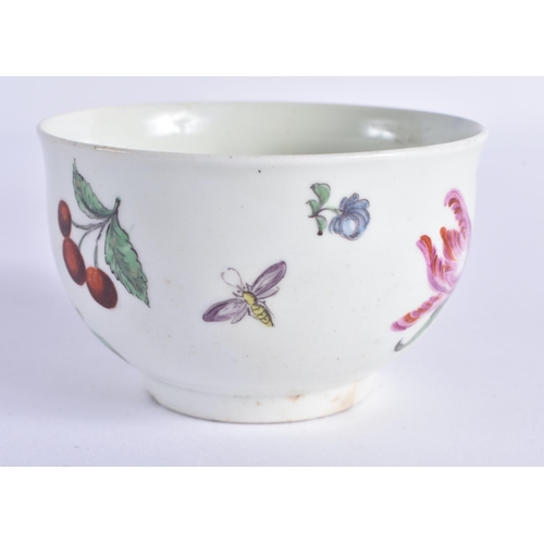 62 - A FINE 18TH CENTURY WORCESTER TEACUP AND SAUCER Attributed to James Giles, painted with floral spray... 