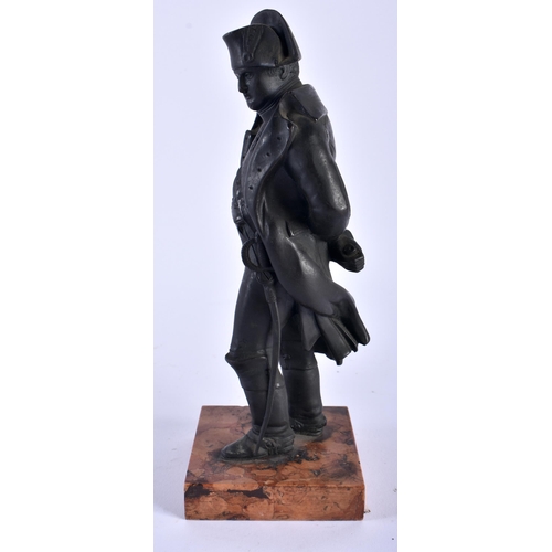 635 - AN ANTIQUE BRONZE FIGURE OF NAPOLEON. 22cm high.