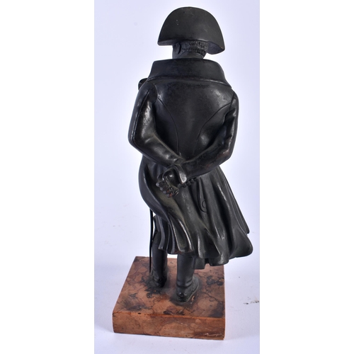 635 - AN ANTIQUE BRONZE FIGURE OF NAPOLEON. 22cm high.