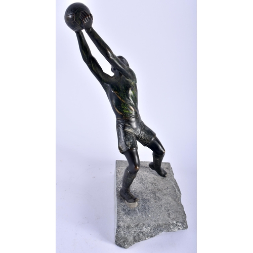 648 - A VINTAGE BRONZE FIGURE OF A SPORTSMAN. 29 cm high.