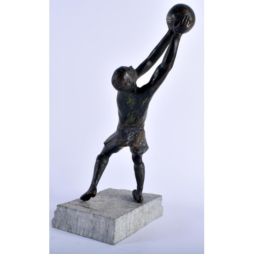 648 - A VINTAGE BRONZE FIGURE OF A SPORTSMAN. 29 cm high.