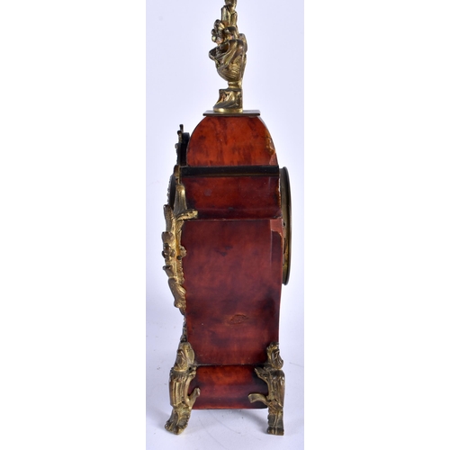 675 - AN ANTIQUE FRENCH BOULLE CLOCK. 28 cm high.