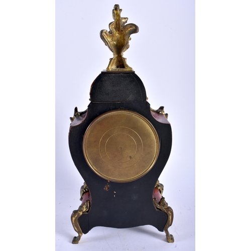 675 - AN ANTIQUE FRENCH BOULLE CLOCK. 28 cm high.