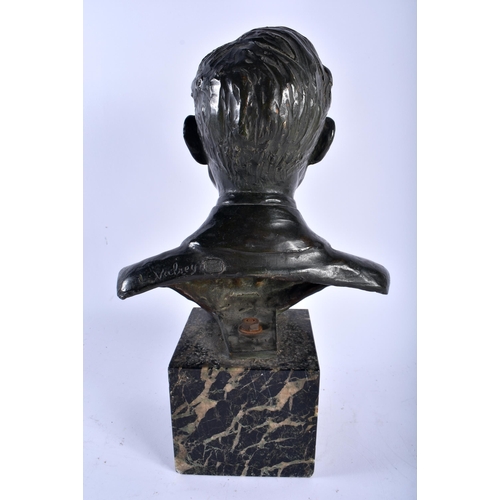 679 - L Valsey (C1900) Bronze, Bust of a male. 36 cm x 20 cm.