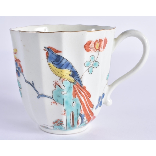 69 - A FINE 18TH CENTURY WORCESTER COFFEE CUP AND SAUCER painted with the Sir Joshua Reynolds pattern. 11... 