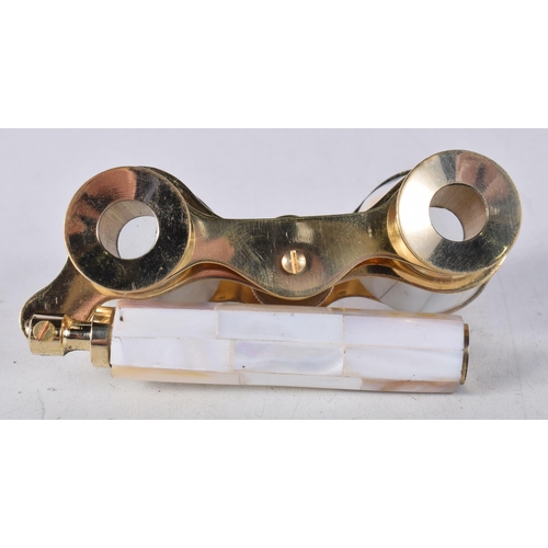 717 - A PAIR OF MOTHER OF PEARL OPERA GLASSES. 18 cm x 8 cm.