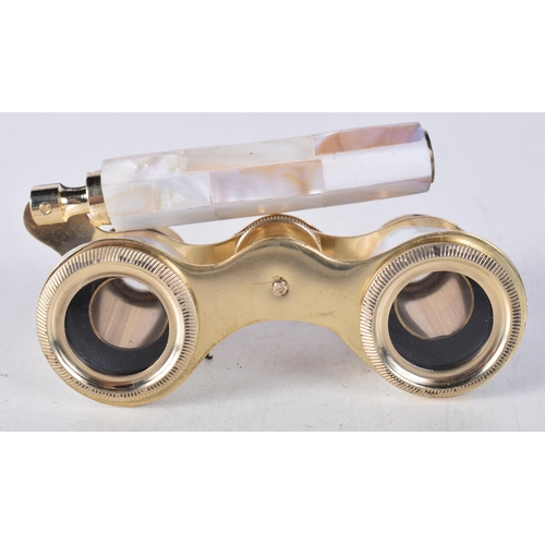 717 - A PAIR OF MOTHER OF PEARL OPERA GLASSES. 18 cm x 8 cm.