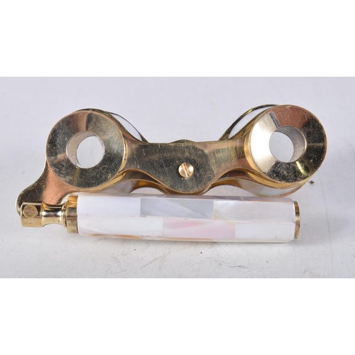 721 - A PAIR OF MOTHER OF PEARL OPERA GLASSES. 18 cm x 8 cm.