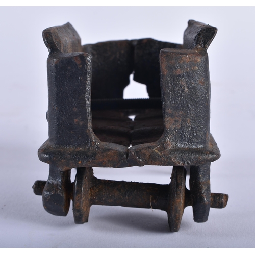 741 - AN EARLY CAST IRON RAILWAY TENDER. 9 cm x 6 cm.