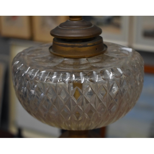 760 - A LOVELY 19TH CENTURY BOHEMIAN CRANBERRY GLASS LAMP. 96 cm high.