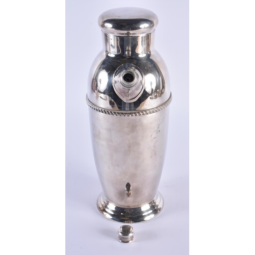 1096 - A SILVER PLATED COCKTAIL SHAKER. 28 cm x 17 cm.