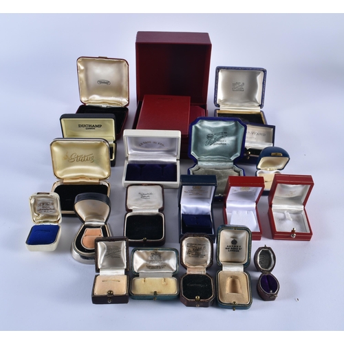 1108 - A CARTIER RED LEATHER WATCH/BRACELET BOX together with a Cartier ring box & other jewellery boxes. (... 