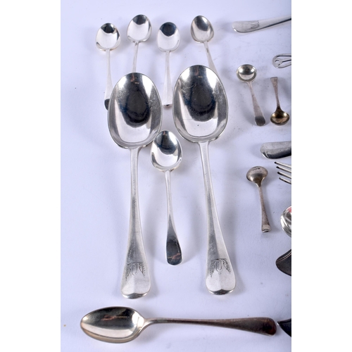 1167 - ASSORTED ANTIQUE SILVERWARE together with silver plated wares. Silver 310 grams. (qty)