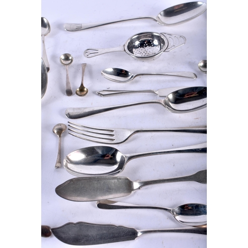 1167 - ASSORTED ANTIQUE SILVERWARE together with silver plated wares. Silver 310 grams. (qty)