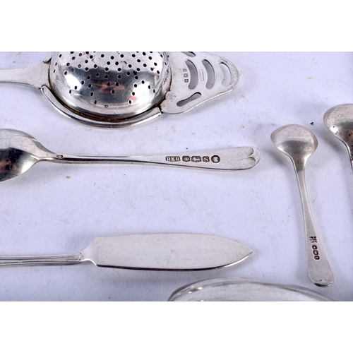 1167 - ASSORTED ANTIQUE SILVERWARE together with silver plated wares. Silver 310 grams. (qty)