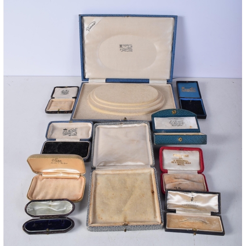 1168 - TEN ANTIQUE JEWELLERY BOXES. Largest 22cm x 18 cm. (10)