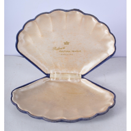 1169 - A LOVELY ANTIQUE CLAM SHELL PEARL JEWELLERY BOX. 16cm x 12 cm.