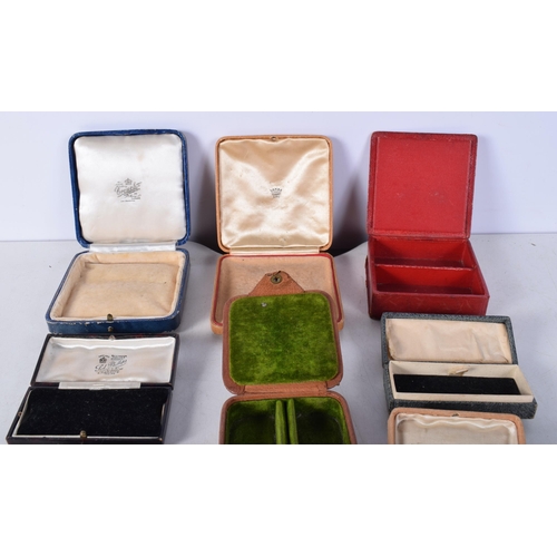 1172 - TEN ANTIQUE JEWELLERY BOXES. Largest 10 cm square. (10)