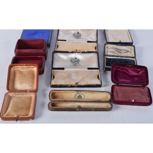 1173 - TEN ANTIQUE JEWELLERY BOXES. Largest 9 cm x 4 cm. (10)