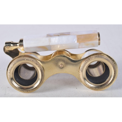 1180 - A PAIR OF MOTHER OF PEARL OPERA GLASSES. 18 cm x 8 cm.